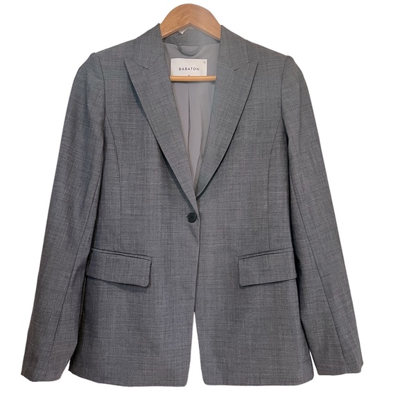 Babaton Jackets & Blazers - Babaton wool blend single breasted grey blazer, size 4 excellent condition